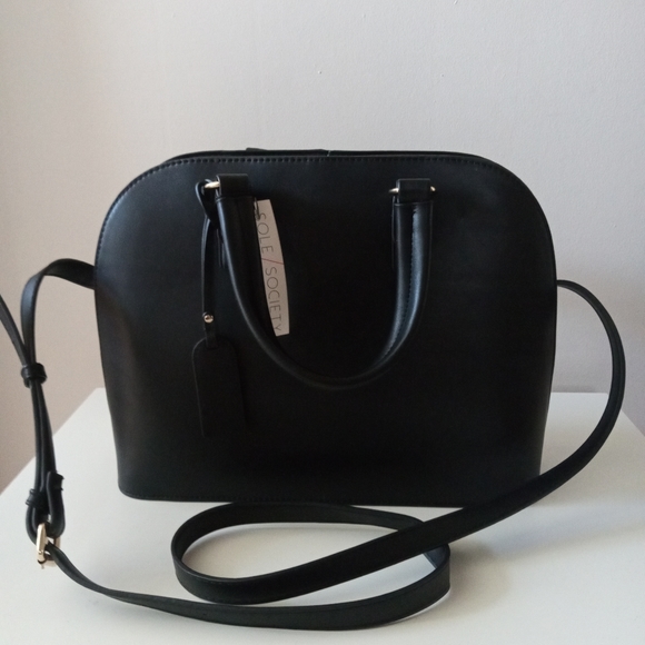 👜🖤Sole Society | Hand Bag🖤👜 / Crossbody Bag | Black & Gold | Never Used NWT - Picture 6 of 8